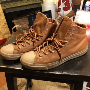 Brown High Top Converse Jack Purcell